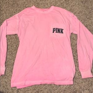 pink long sleeve shirt